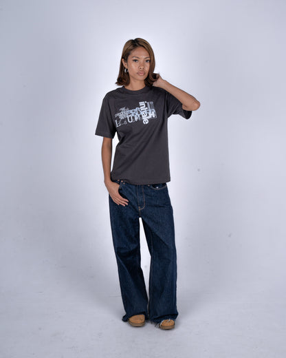 "soft launch" 1.0 Off-Black Cropped Tee