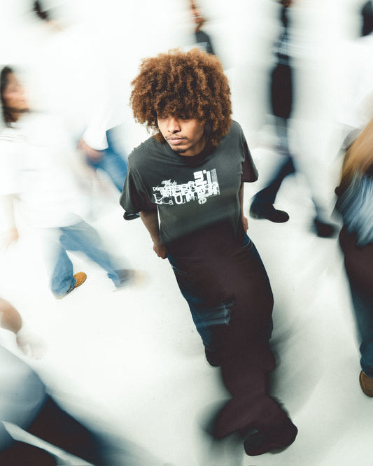 "soft launch" 1.0 Off-Black Cropped Tee