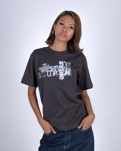 "soft launch" 1.0 Off-Black Cropped Tee